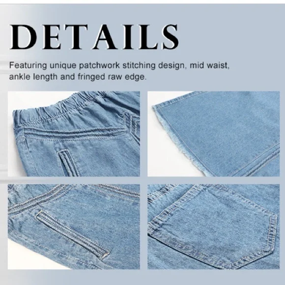 Frayed Edge Hem Denim Maxi Skirt w/Pockets - Picture 6 of 11